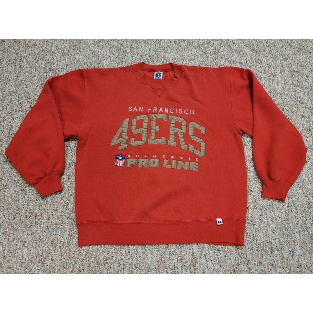 Vintage Russell Athletic 49ers Sweatshirt Mens Large Red NFL Pro Line USA 90s